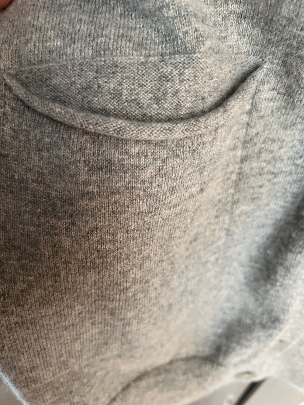 100% cashmere BYPAC heather gray cardigan L - Picture 5 of 8